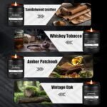 Men's Candle Set β 4 Pack of Masculine Soy Candles for Home, Includes Sandalwood Leather & More - Image 2