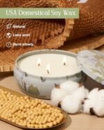 M&SENSE Wild Orchid Scented Candle: Large 3-Wick Soy Tin, 40+ Hr Burn, 100% Vegan, Aromatherapy Gift for All. - Image 2