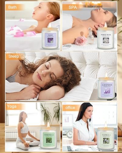 51YxT1uqwaL._SL500_.jpg GITRANG 4-Pack Vanilla Candles, 30 oz, 200-Hour Aromatherapy for Home, Yoga, and Camping. - Image 4