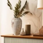 Prettidecor 9.5" Rustic Ceramic Vase for Home Decor, Living Room, Shelf, Mantel, and Office Flowers. - Image 6