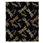 Jekeno Dragonfly Blanket: Soft, Cozy, Lightweight Throw for Women, Kids, and Home Decor - 60"x80" in Gold & Black. Perfect for Birthdays & Christmas! - Image 2