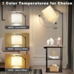 PESRAE Floor Lamp & Table: Modern End Tables with USB, Type-C, AC Ports & 3 Color Temperatures. - Image 3