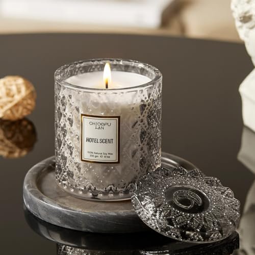 51dOlw-VZML._SL500_.jpg Chloefu LAN Hotel Scented Candle – 8.1oz Natural Soy Candle for Sleep & Stress Relief Gifts. - Image 5