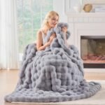 BENVWE Soft Fluffy Faux Fur Throw Blanket, Luxurious Light Grey Minky, 63" x 80", Perfect Cozy Gift for Women - Image 8