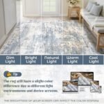 8x10 Washable Abstract Area Rug - Soft, Non-Slip, Stain-Resistant for Living Room, Bedroom, and Playroom (Blue) - Image 8