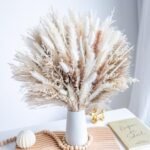 96PCS Natural Dried Pampas Grass Boho Home Decor Bouquet Phragmites Dried Flowers Bouquet for Wedding Floral Arrangements Home Decorations (96PCS)
