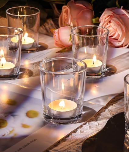 51eLepEZ-sL._SL500_.jpg Letine 36-Pack Clear Glass Votive Candle Holders for Weddings, Home Decor, and Holidays. - Image 5
