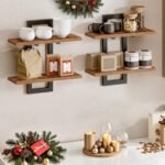 HOOBRO 15-Inch Wall Shelf Set of 2 - Rustic Brown & Black, 2-Tier Storage Shelves for All Rooms - Image 9