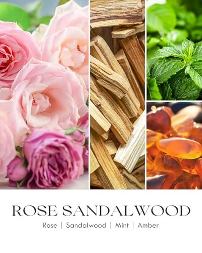 51f5BWg0clL._SL500_.jpg AOOVOO Rose Sandalwood Candle - 22 oz Soy Candle, 120 Hours Burn, Relaxing Gift for Women. - Image 3