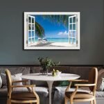 Tropical Beach Canvas Art: Palm Tree Wall Decor for Living Room & Bedroom - Coastal Ocean Print - Image 4