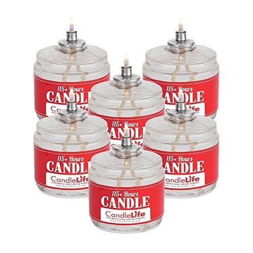 Candlelife 115-Hour Emergency Survival Candles - Unscented, Long-Burning Liquid Paraffin Candlelife 115-Hour Emergency Survival Candles - Long Burning, Unscented, Clean Burning Liquid Paraffin (Set of 6) for Blackouts, Camping, Fishing & Survival.