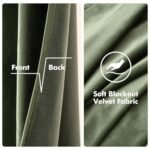 MIULEE Olive Green Velvet Curtains – Elegant Grommet Drapes, Soundproof & Thermal Insulated, 52x84" (Set of 2) for Classic Decor. - Image 3
