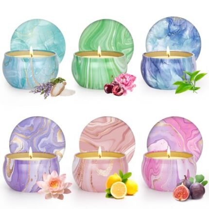 Candles Gifts for Women, 6 Pack Scented Candles for for Home Scented, Natural Soy Wax Aromatherapy Candle Gift Set for Christmas, Friends Birthday, Mothers Day, Teacher Appreciation Gifts