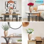 Prettidecor 9.5" Rustic Ceramic Vase for Home Decor, Living Room, Shelf, Mantel, and Office Flowers. - Image 4