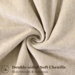 Set of 2 decorUhome 18x18 Euro Chenille Pillow Covers - Elegant Beige Soft Decorative Cushions for Living Room. - Image 2