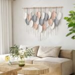 Alynsehom Large Boho Macrame Wall Hanging - Handmade Leaf Feather Tapestry for Stylish Home Decor (39" W X 29.5" L) - Image 4
