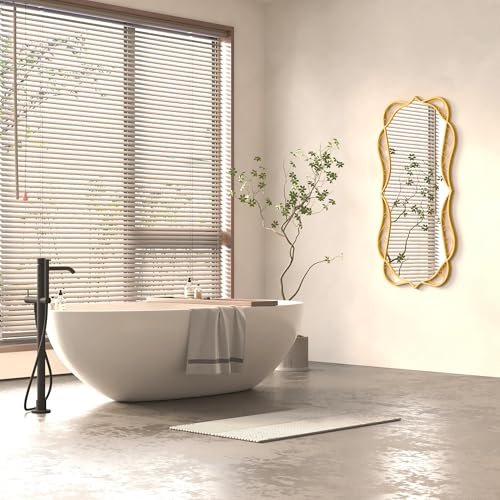 51hDz3LcKHL._SL500_.jpg Besdomus Gold Wall Mirror: 24"x48" Antique, Versatile Hanging for Living Room, Entryway, or Hallway. - Image 4