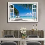 Tropical Beach Canvas Art: Palm Tree Wall Decor for Living Room & Bedroom - Coastal Ocean Print - Image 6