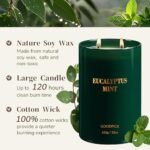 Goodpick Eucalyptus Mint Soy Candles for Home - 22oz, 120 Hours of Stress-Relieving Scent - Image 2