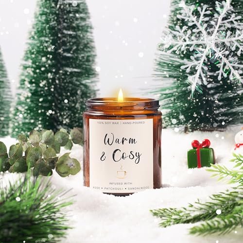 51iUFjBS5UL._SL500_.jpg Christmas Scented Candle Gift Set β 4 Winter Soy Candles: Apple Cinnamon, Fir Balsam, Mulled Cider, Sandalwood. Perfect Holiday Gifts for Her! - Image 7