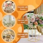 23.6" Gold Wedding Centerpieces – 5-Piece Tall Geometric Floral Vases for Event Decor - Image 4