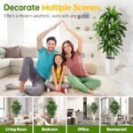 5FT Artificial Dracaena Tree with White Planter - Perfect for Home & Office Decor, Ideal Housewarming Gift! - Image 8