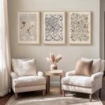Set of 3 Framed William Morris Canvas Prints, 16x24" Neutral Floral Art for Living Room & Office. - Image 2
