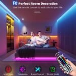 Leeleberd 100 ft LED Strip Lights (2x50ft) - RGB Color Changing, Bluetooth App Control, Music Sync for Home, Bedroom, Kitchen, and Party Decor. - Image 3