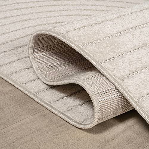 51lFmXS7ieL._SL500_.jpg JONATHAN Y Hallie 8x10 Minimalist Ivory/Cream Indoor/Outdoor Area Rug, Pet-Friendly, Washable, Stain-Resistant. - Image 5