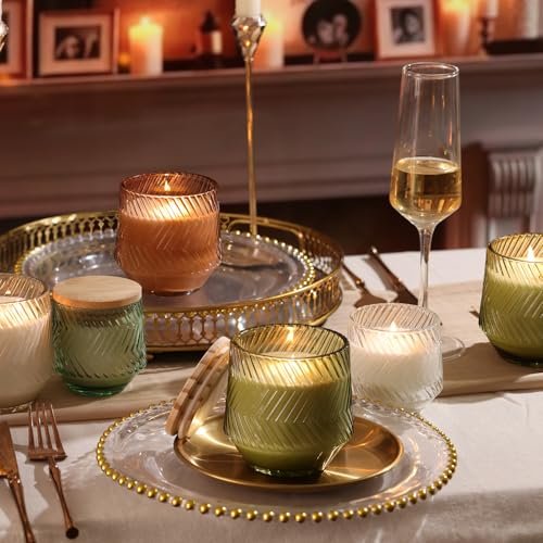 51nE5UsfkIL._SL500_.jpg 8-Pack 7 OZ Clear Glass Candle Jars with Ribbed Design, Bamboo Lids, and Labels for Crafting & Gifts - Image 6