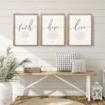 Houmury Set of 3 11"x14" Framed Farmhouse Bible Verses Wall Art for Christian Home Decor - Image 4