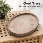 FESTWIND Oval Wooden Decorative Tray for Coffee Table, Kitchen, Entryway - Small Beaded Holiday Decor - Image 3