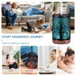JOYOLO 120ML Essential Oil Diffuser: Metal Aromatherapy Diffuser with Auto Shut-Off, 7 LED Lights for Home, Office, Spa. - Image 6