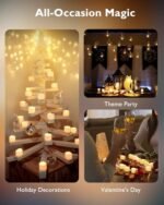 Homemory Battery-Operated Timer Tea Lights - 6-Hour Auto On, Flameless LED Votives, 12-Pack for Decor - Image 6