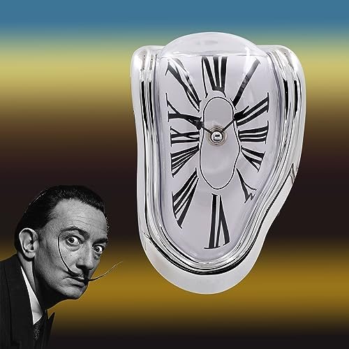 51opDcAJ8L._SL500_.jpg FAREVER Melting Clock: Salvador Dali-Inspired Desk Decor, Unique Gift for Home or Office Spaces. - Image 2