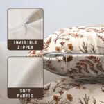 Burnt Orange Floral Pillow Covers, 20x20 Set of 2 – Autumn Wildflower Rustic Cushions for Fall Decor. - Image 6