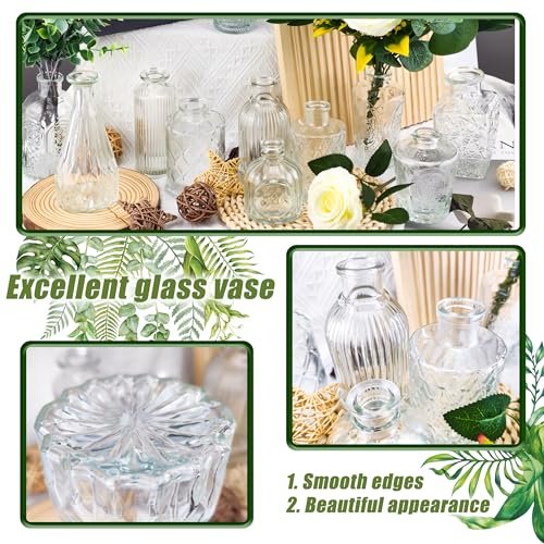51q6JvTTtsL._SL500_.jpg KOPWVA 108-Piece Artificial Flowers & Vases Set for DIY Centerpieces, Weddings, and Indoor Decor. - Image 3