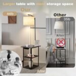 PESRAE Floor Lamp & Table: Modern End Tables with USB, Type-C, AC Ports & 3 Color Temperatures. - Image 6