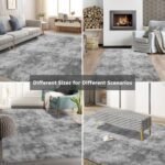 Ultra Soft 5x8 Shag Area Rugs for Bedroom & Living Room, Fluffy Tie-Dye Grey Indoor Carpet for Kids’ Rooms & Nursery Decor. - Image 9