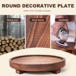 DEBETOOL Round Wooden Tray – Rustic Soap Organizer for Kitchen & Bathroom, Farmhouse Decor for Candles, Perfume, and More. - Image 4