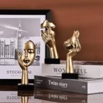 OliRuim 3-Piece Black & Gold Thinker Statue Set – Abstract Art Figurines for Home Decor, 6” - Image 7