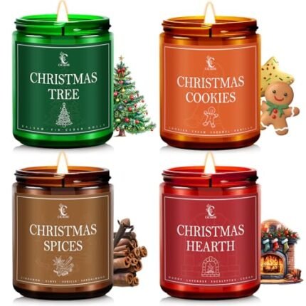 4 Packs Scented Candles for Home,Long Lasting Scented Candles Set, Aromatherapy Birthday Candles for Family, Halloween Chirtmas Gifts for Women Men Relaxing Candle
