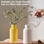 Mfacoy White Ceramic Flower Vase: Modern Minimalist Decor for Home & Office (8 in) - Image 2