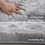 Ultra Soft 5x8 Shag Area Rugs for Bedroom & Living Room, Fluffy Tie-Dye Grey Indoor Carpet for Kids’ Rooms & Nursery Decor. - Image 4