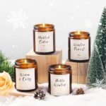 Christmas Scented Candle Gift Set β 4 Winter Soy Candles: Apple Cinnamon, Fir Balsam, Mulled Cider, Sandalwood. Perfect Holiday Gifts for Her! - Image 8