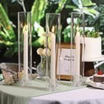 Volens Hurricane Glass Candle Holders - Set of 6, 14" Tall with Windproof Covers for Taper Candles. Perfect for Weddings & Home Decor. - Image 3