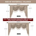 Loom and Mill Luxury Waterfall Valance - Elegant Jacquard Curtain with Tassels for Living Room, Bedroom (Light Coffee, 79" W, 1 Panel) - Image 3