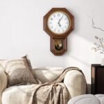 KANEODOT Battery-Operated Vintage Pendulum Wall Clock | Imitation Wood Design for Home Decor - Image 4