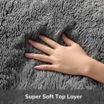 Ophanie Non-Slip Grey Shag Area Rug for Living Room & Bedroom - 4x6 Fluffy Plush Carpet for Kids & Home Decor - Image 3
