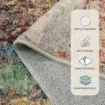 Lahome Modern Abstract 9x12 Area Rug: Washable, Low-Pile, Non-Slip Red Carpet for Bedroom & Dining Room Decor. - Image 4